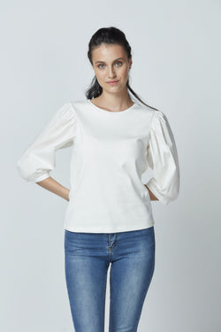 Supima Cotton Puff Sleeve Blouse LET-75