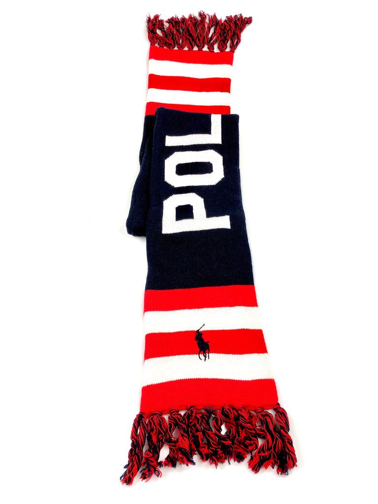 POLO RALPH LAUREN STRIPED OLYMPICS WOOL NECK WRAP NAVY/RED/CREAM WOOL –  Flashy Deals Store