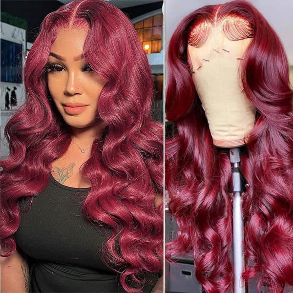 99J burgundy wig