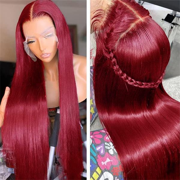 Burgundy 99J Straight Wig