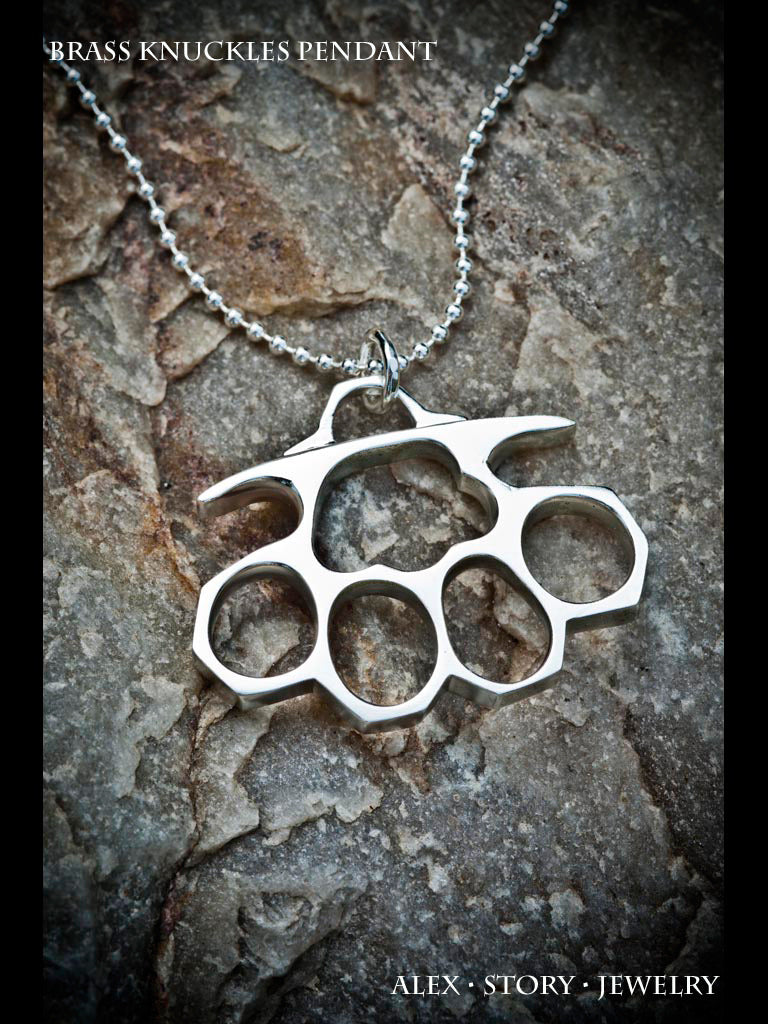 Silver & Brass Knuckle Duster Pendant [For Chain/Necklace/Bracelet