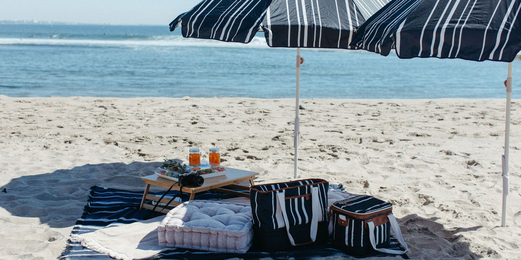 Collection of luxury beach accessories