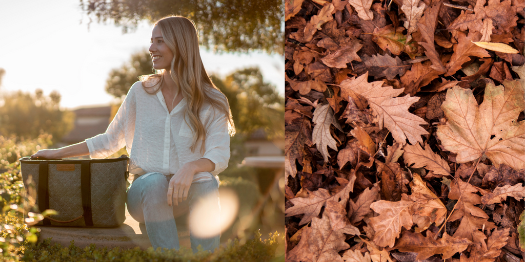 Thermo Luxe tote with fall leaves