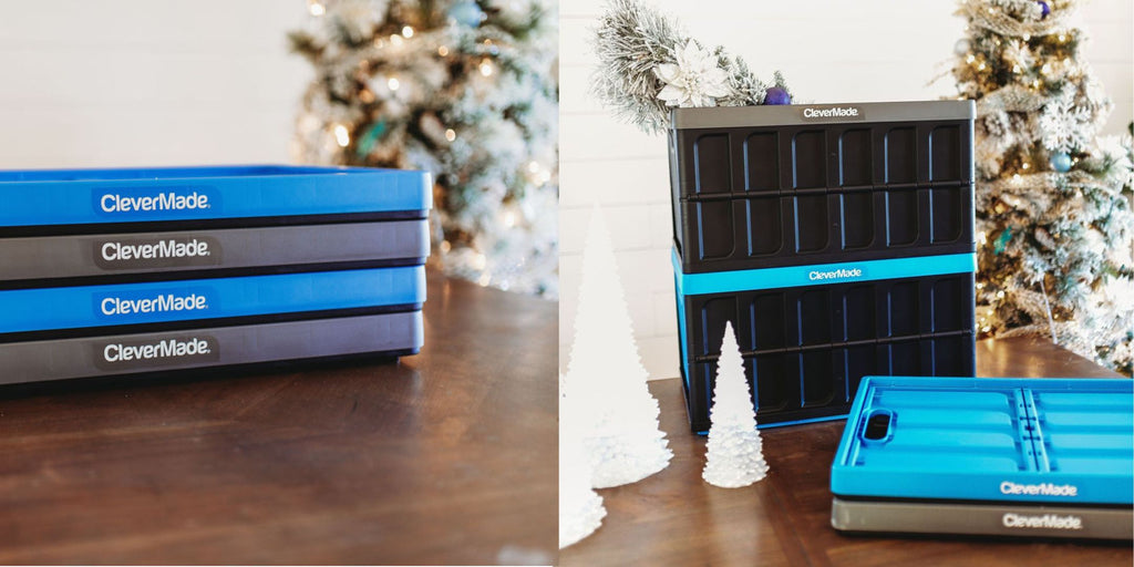 Storage bin gift display in a collapsible crate