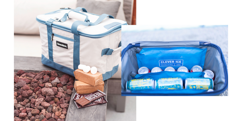 CleverMade Collapsible Tahoe Cooler and Clever Ice reusable ice packs