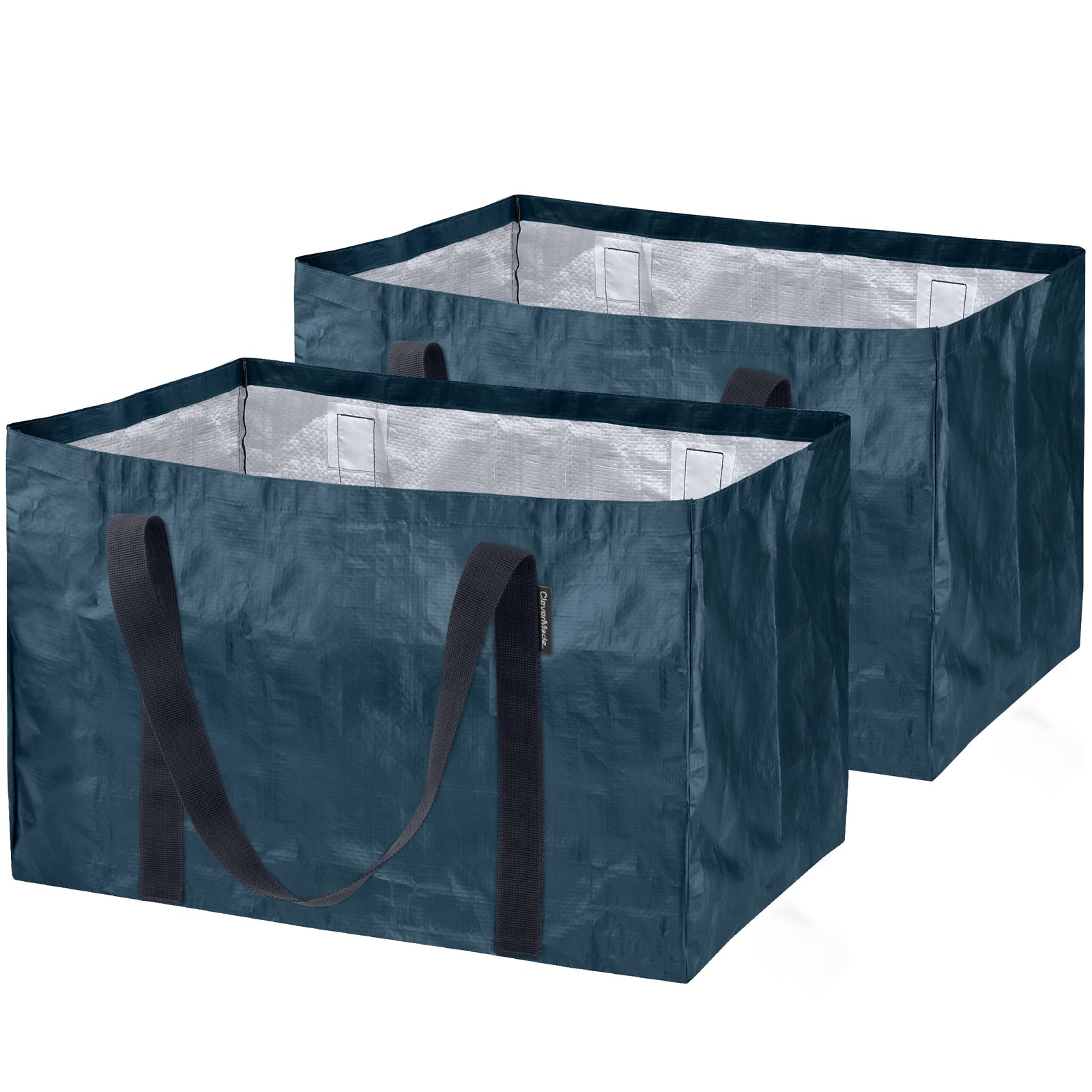 Recertified - Clevermade Eco 24L Collapsible Reusable Plastic Grocery Shopping Baskets 3 Pack