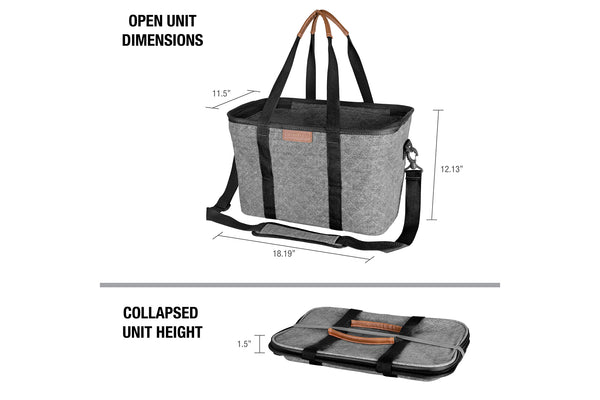 SnapBasket Thermo LUXE Tote - Collapsible Insulated 30 Liter Tote ...