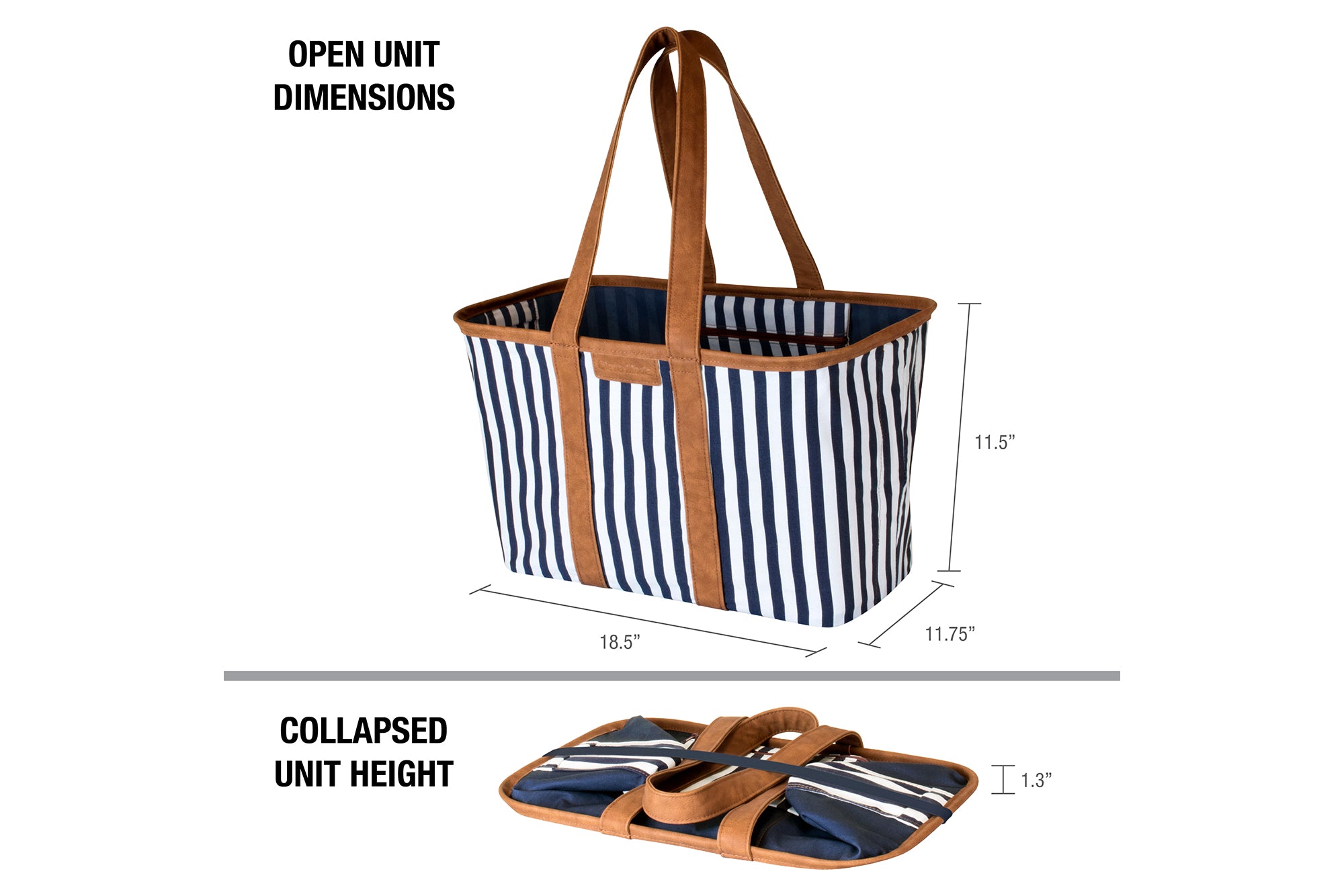 SnapBasket LUXE Tote - Collapsible 30L Canvas Tote - CleverMade