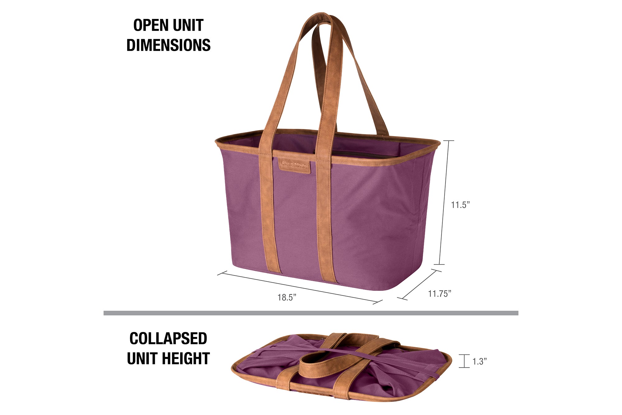 SnapBasket LUXE Tote - Collapsible 30L Canvas Tote - CleverMade