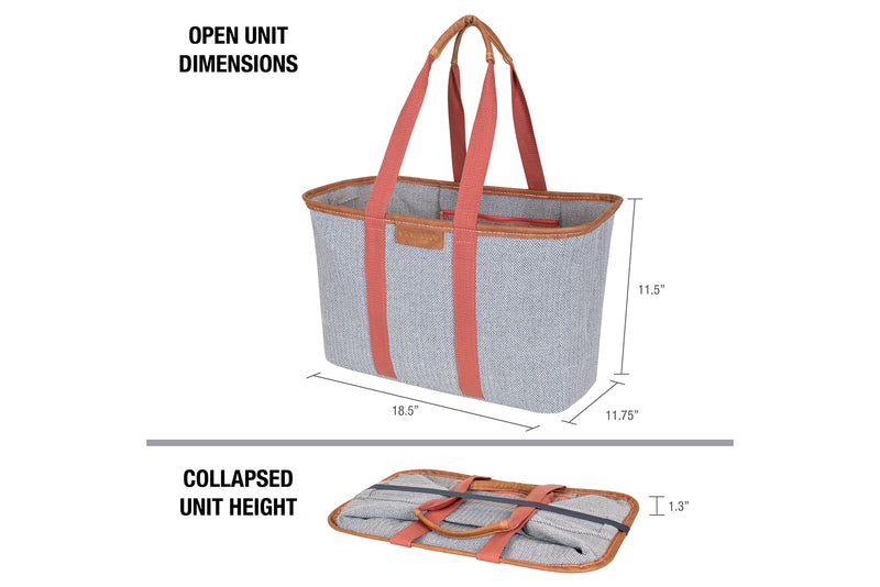 SnapBasket LUXE Tote - Collapsible 30L Canvas Tote - CleverMade