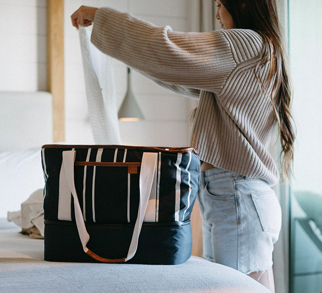 Clevermade Wine 8qt Cooler Tote - Herringbone