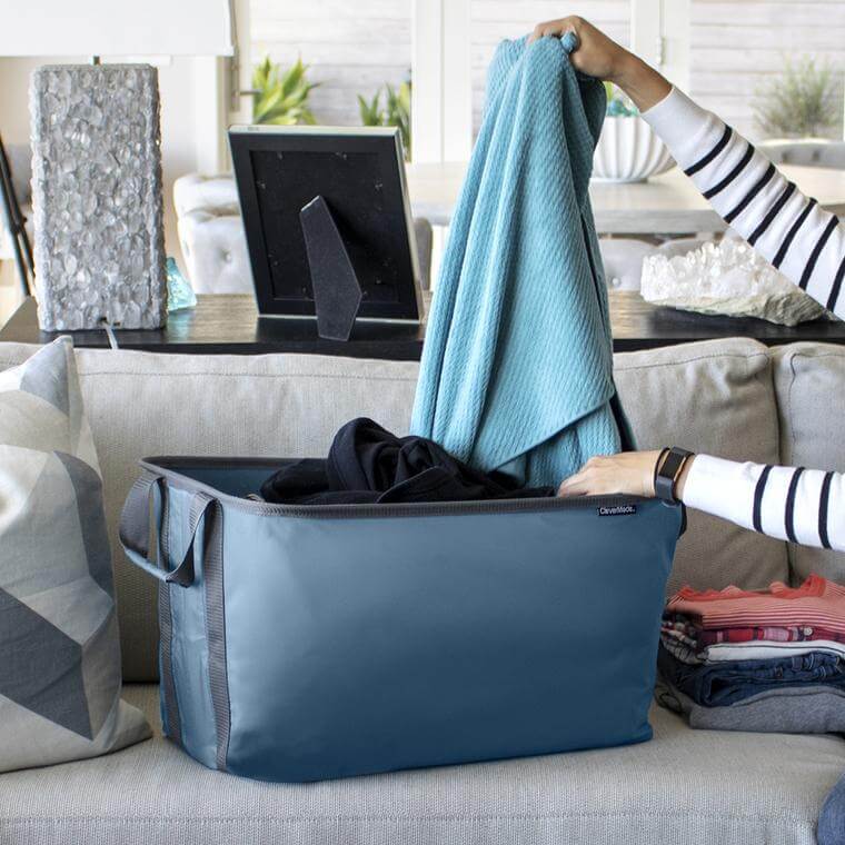 Laundry Basket with clothes being taken out