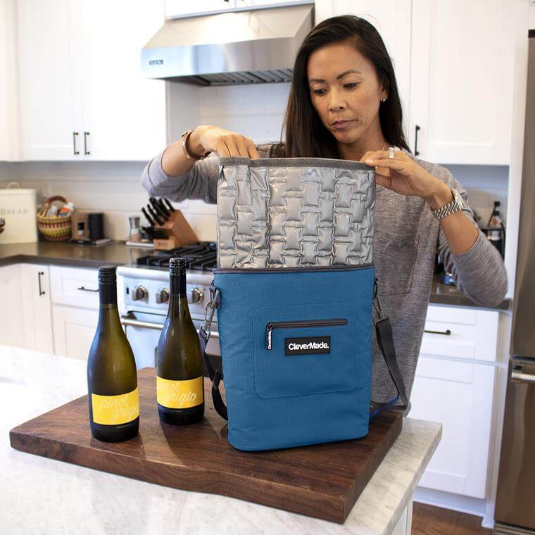 Wine Cooler Carrier 12-bottles with Individual Insulated and