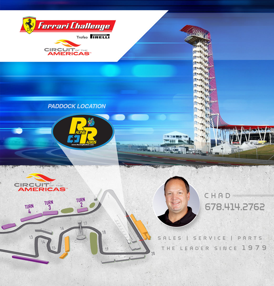 Ferrari Challenge COTA Paddock Location