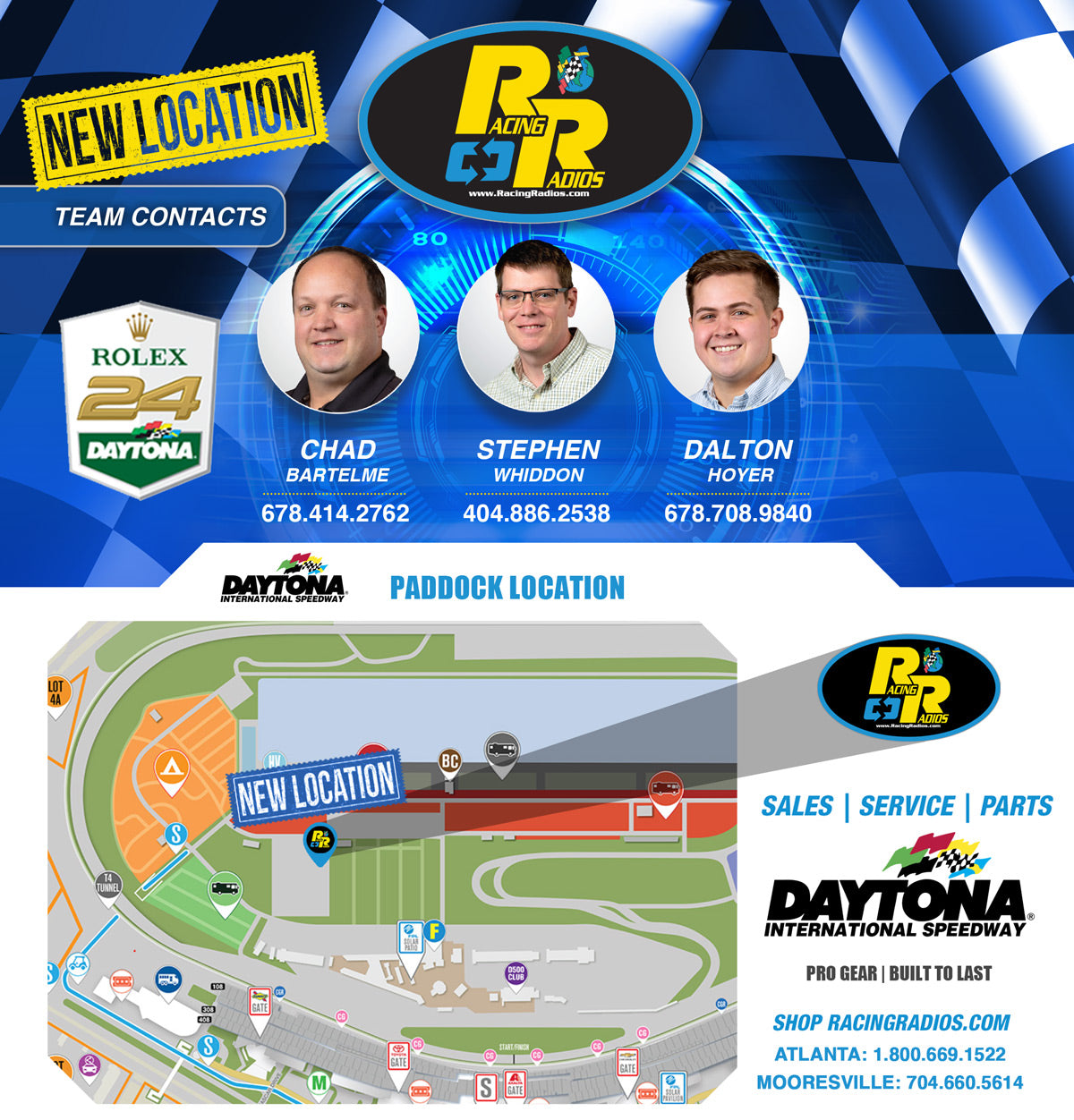 Rolex 24 Daytona International Speedway Racing Radios Support