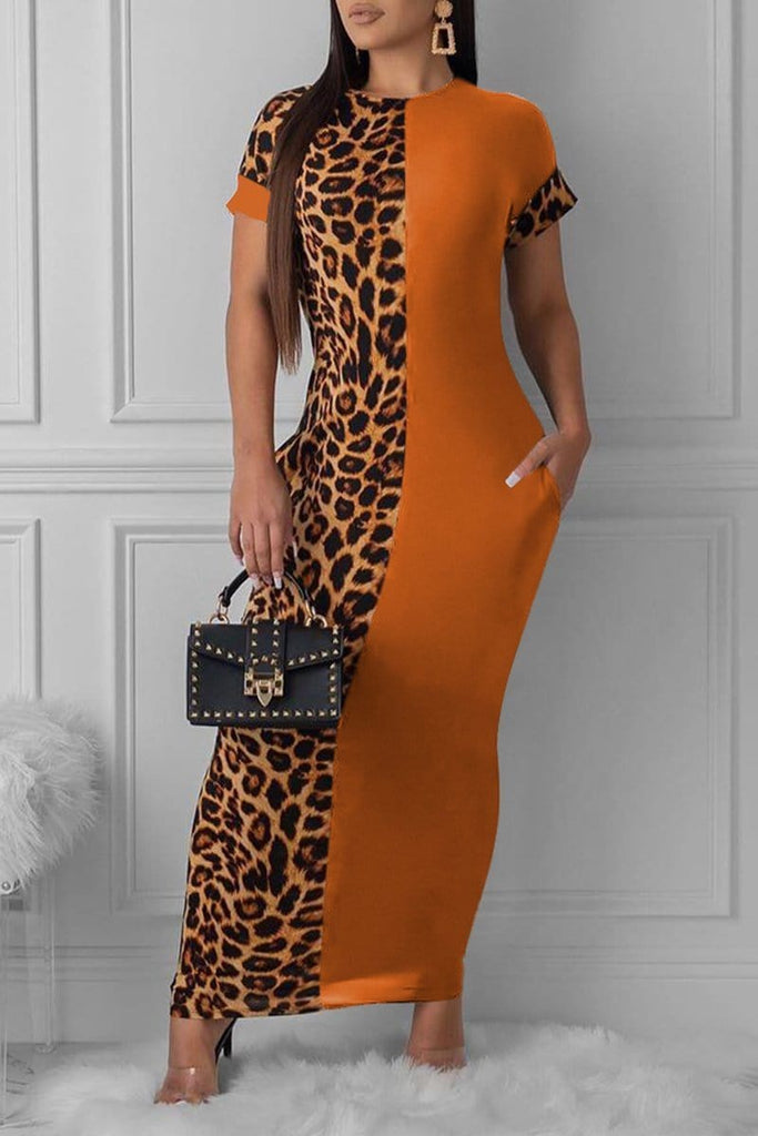 leopard tight dress