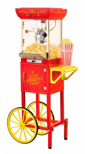 Old Fashioned Movie Time 48 Popcorn Cart Black Wholesale Vending Products