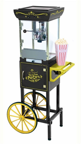 black popcorn cart