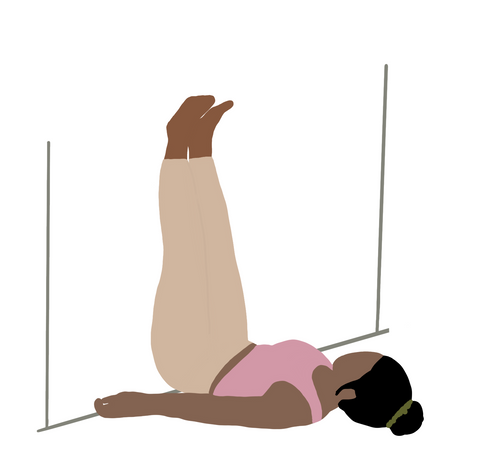 Yoga Pose Viparita Karani (Beine an der Wand) für Jogger