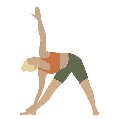 Yoga Pose Trikonasana (Dreieck) für Rennradfahrer