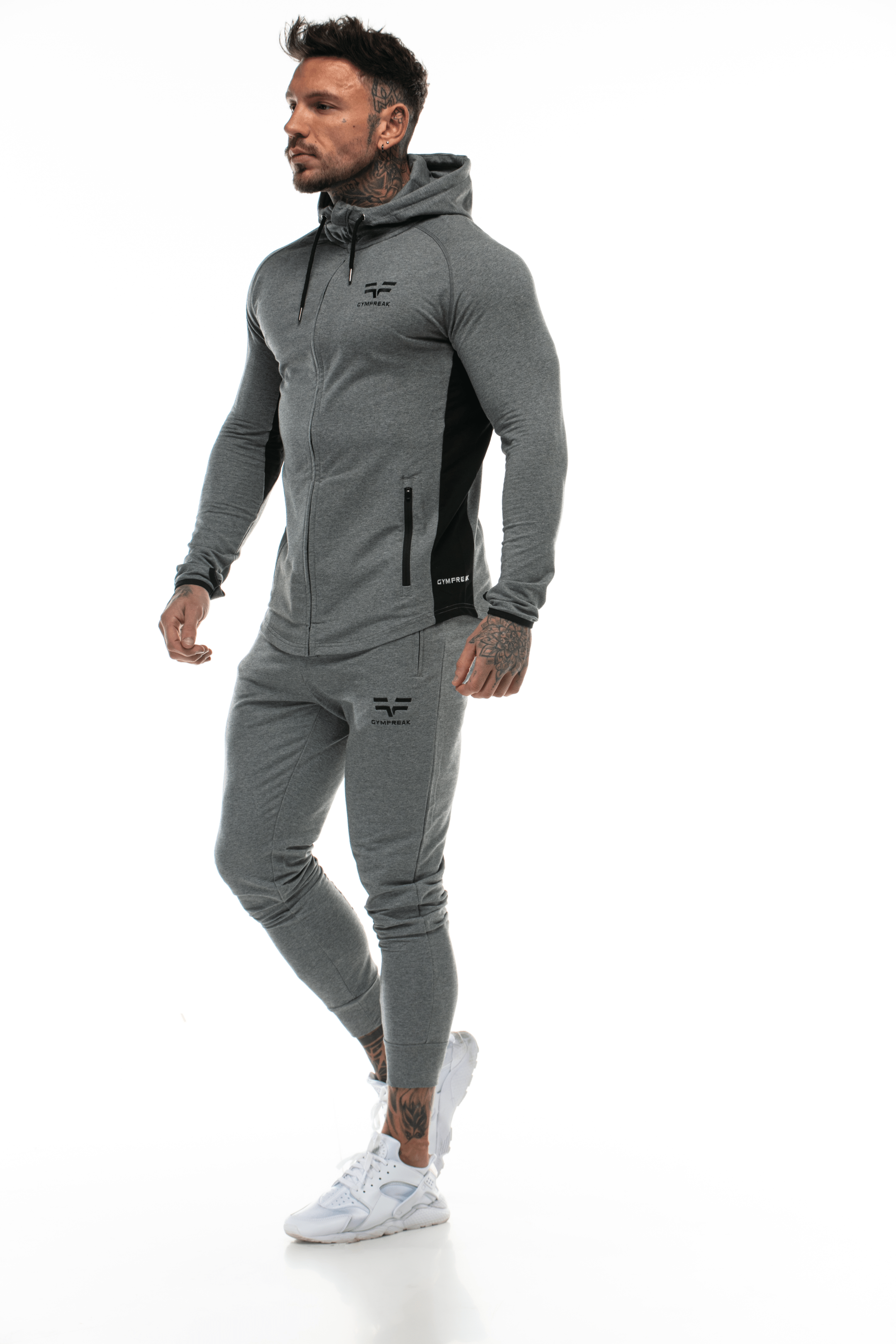 GymFreak Mens Active Hoodie - Grey - GymFreak Clothing product image