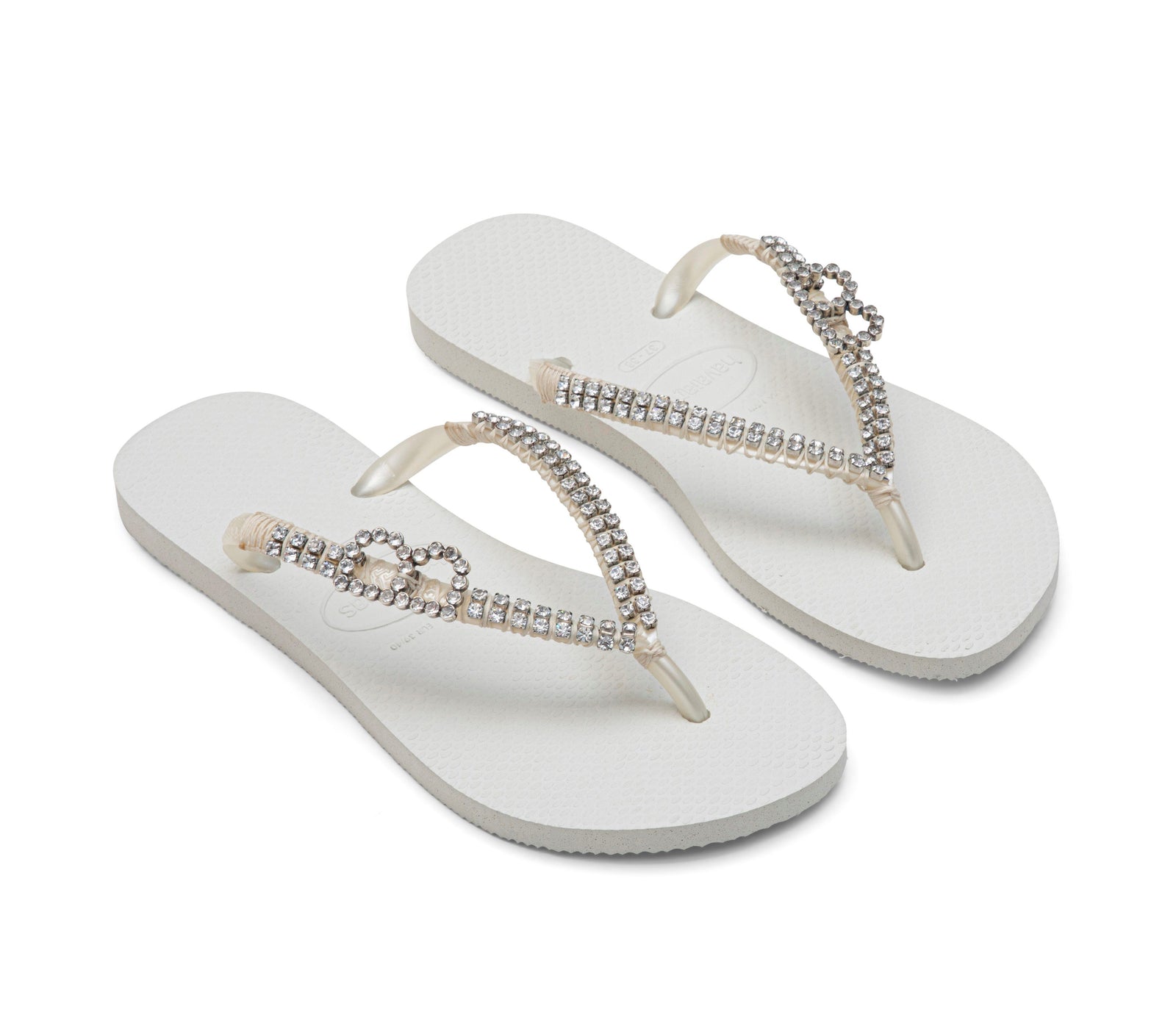 white havaianas with diamond