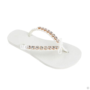 white diamond flip flops