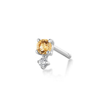 Load image into Gallery viewer, NOVEMBER | Citrine and White Sapphire Single Earring
