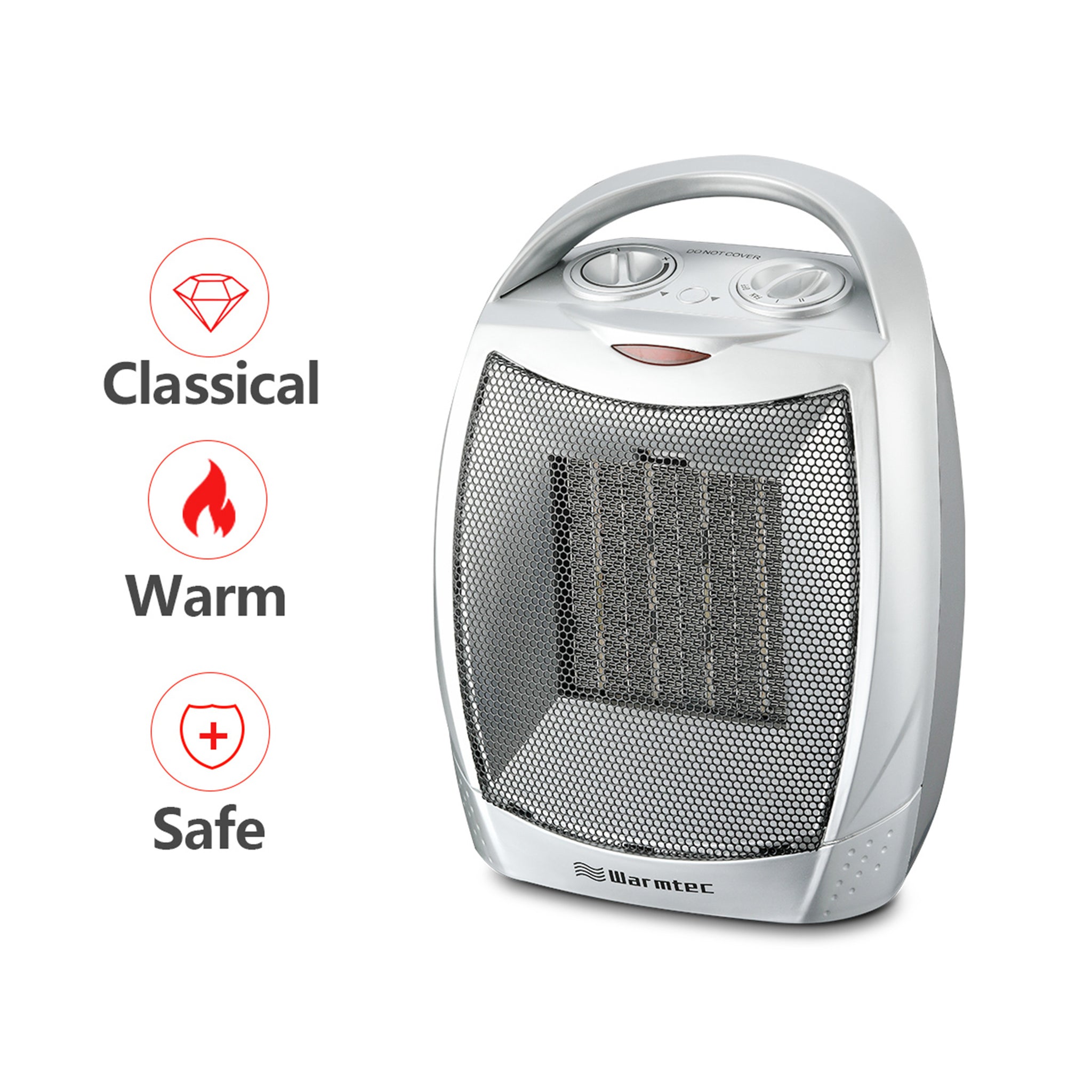 Warmtec 1500w Ceramic Space Heater With Carry Handle Adjustable