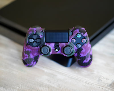 black and purple ps4 controller