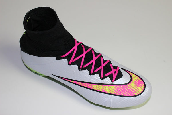 neon pink football boots