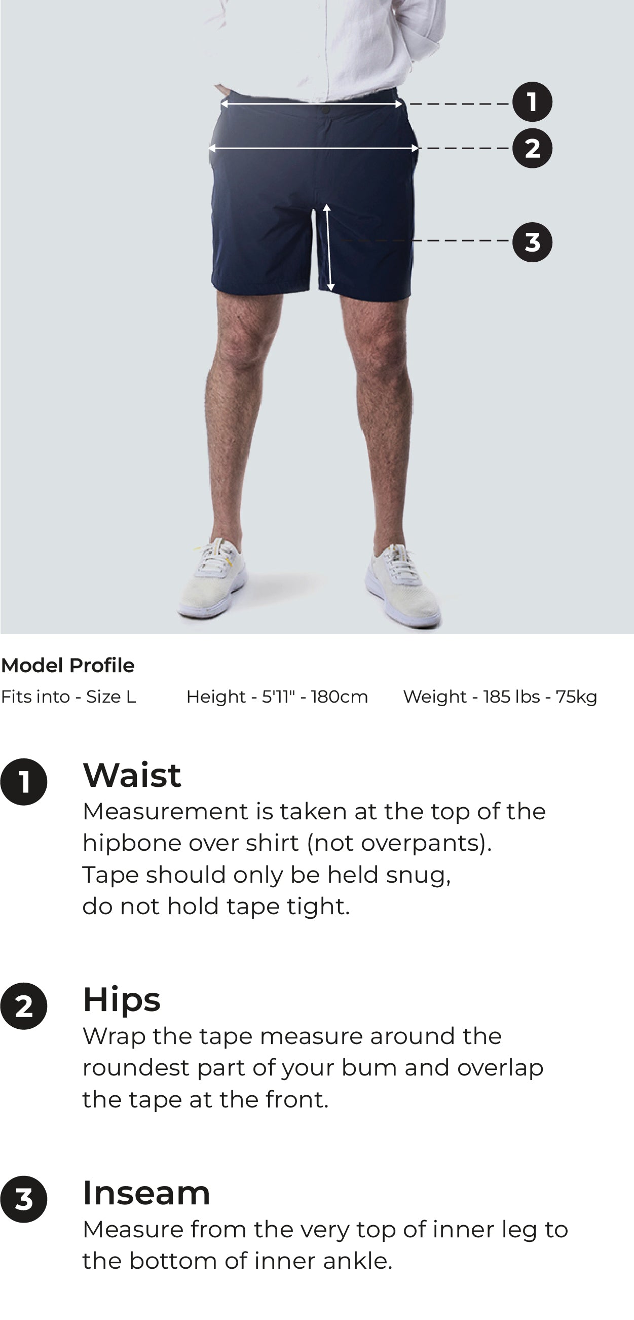 Shorts Size Chart