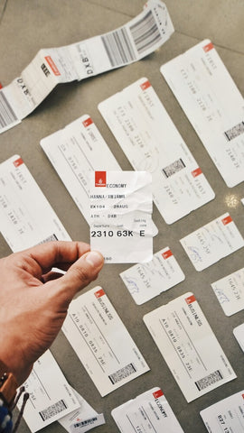 Emirates Boarding Pass stubs. Photo by Amir Hanna.