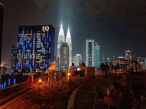 Heli lounge bar with KL night cityscape. Photo by Jo B on Google Images.