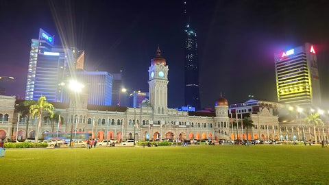 Merdeka Square at night. Photo by Nikos Larios.