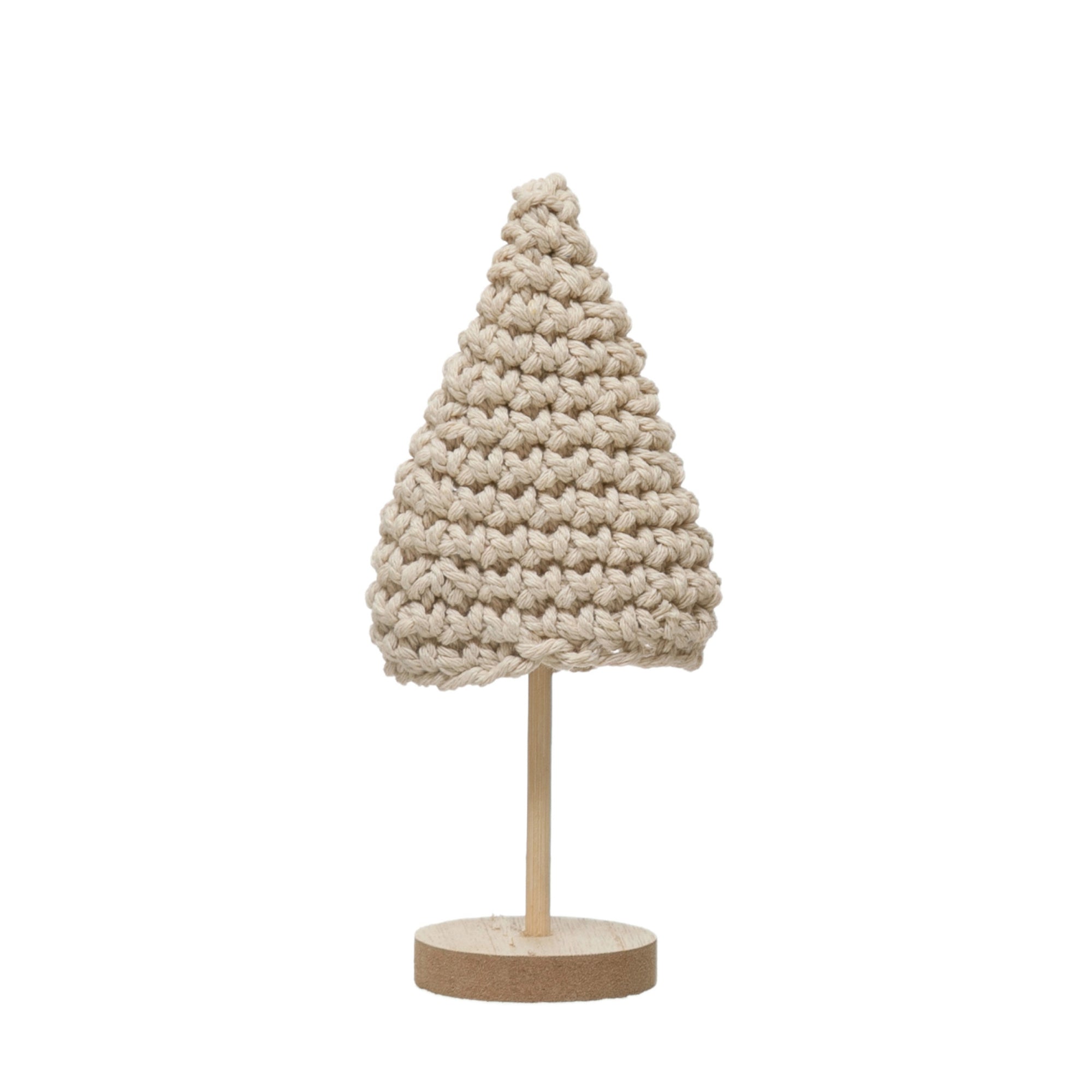Cotton Crochet Trees with Wood Bases