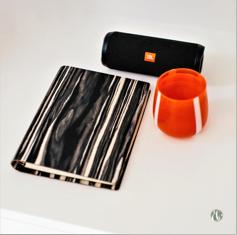 Bark & Rock Black Marble recycled natural wood notebook