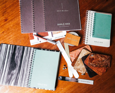 Bark & Rock custom design natural wood notebooks