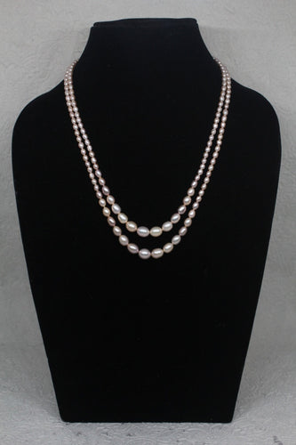 Aqua Blue Two Strand Faux Pearls Necklace - Ruby Lane