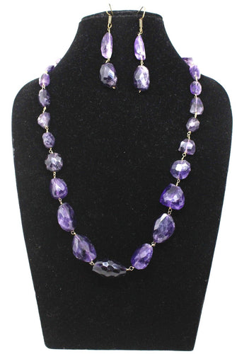 Amethyst Hand Knotted Bead Necklace Sterling Silver Graduated Size