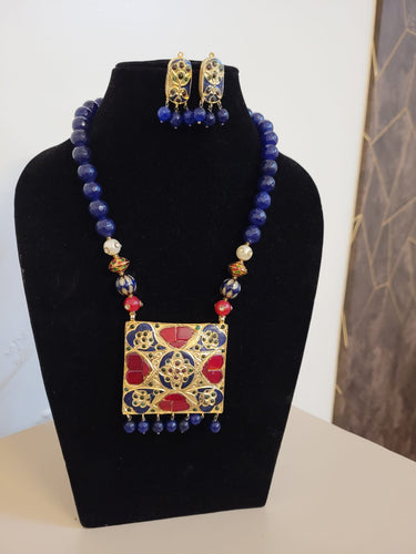 Sale!!-Beaded Necklace-Beaded Jewellery-Beads Necklace-Blue Bead Necklace-Blue  Necklace-Navy Blue Necklace-Side Pendants Indian-Gift-Fashion | Beaded  necklace, Blue necklace, Beaded jewelry