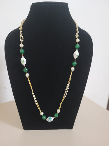 rich & famous Two Layer Green Emerald Onyx Stone Beads Necklace for Women  and Girls Crystal Necklace Price in India - Buy rich & famous Two Layer  Green Emerald Onyx Stone Beads