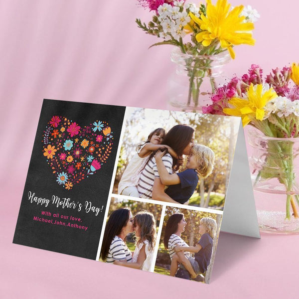 Mother's Day Gift Custom Greeting Cards For Her Personalised Photo Cards with Name - NO.1 Mom