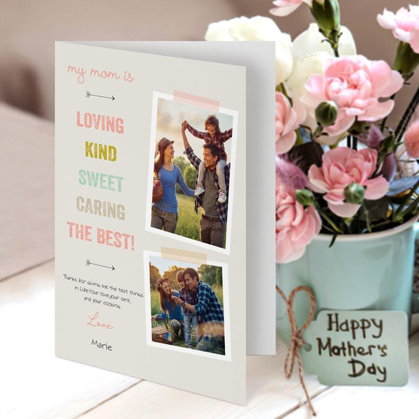 Mother's Day Gift Custom Greeting Cards For Her Personalised Photo Cards with Text - Best Dog Mom Ever
