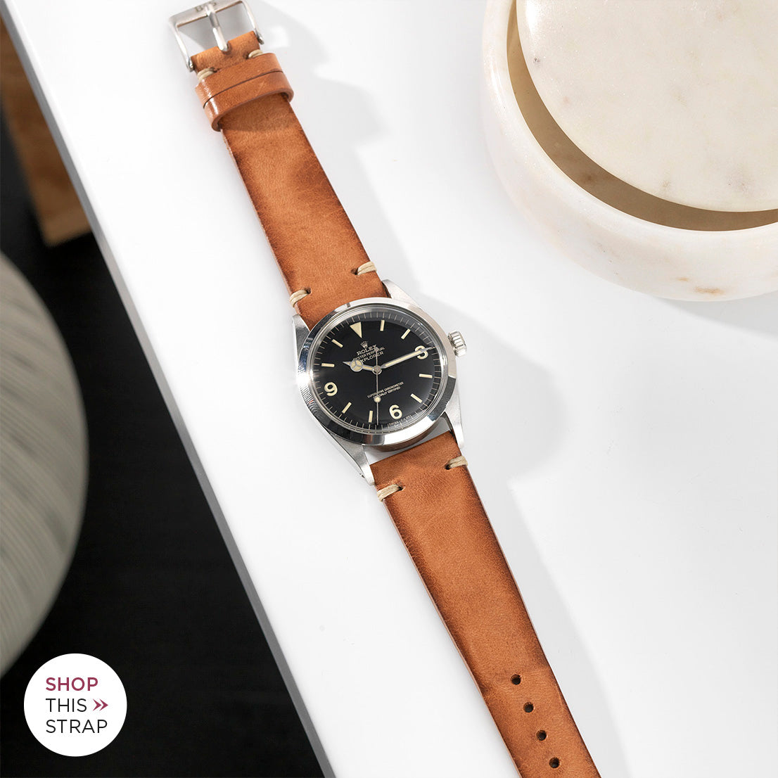Bulang and Sons_Strap Guide_The Rolex 1016 Explorer_Caramel Brown Leather Watch Strap