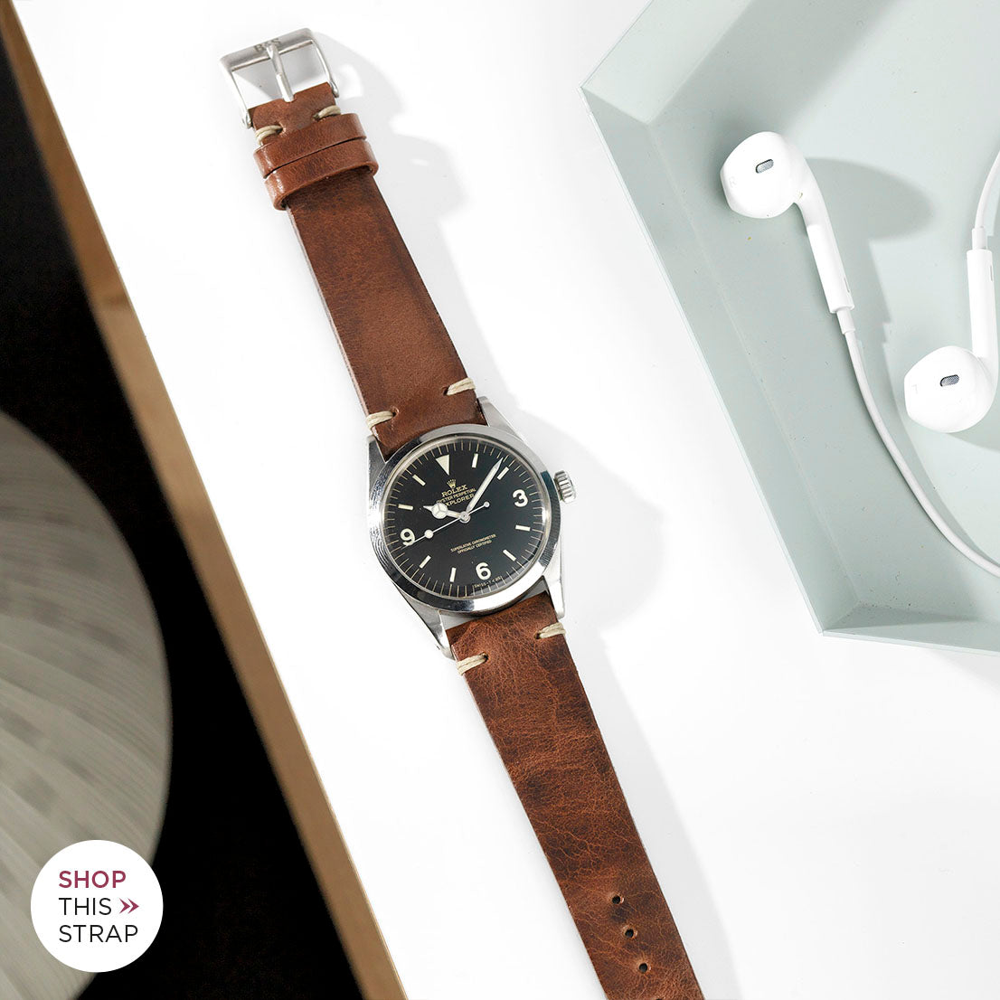 Bulang and Sons_Strap Guide_The Rolex 1016 Explorer_Siena Brown Leather Watch Strap