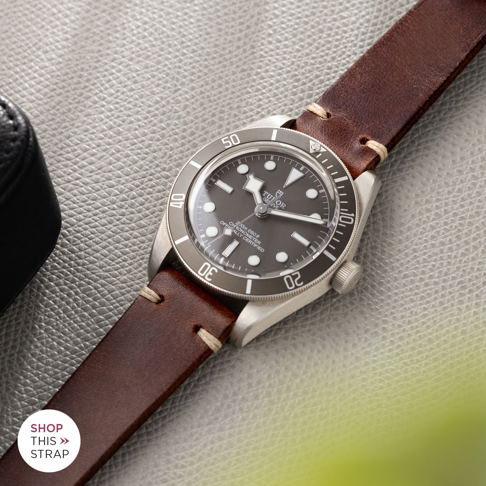 B and S_S G_Sons_Strap Guide_Tudor Black Bay Fifty Eight 925 Silver_Siena Brown Leather Watch Strap