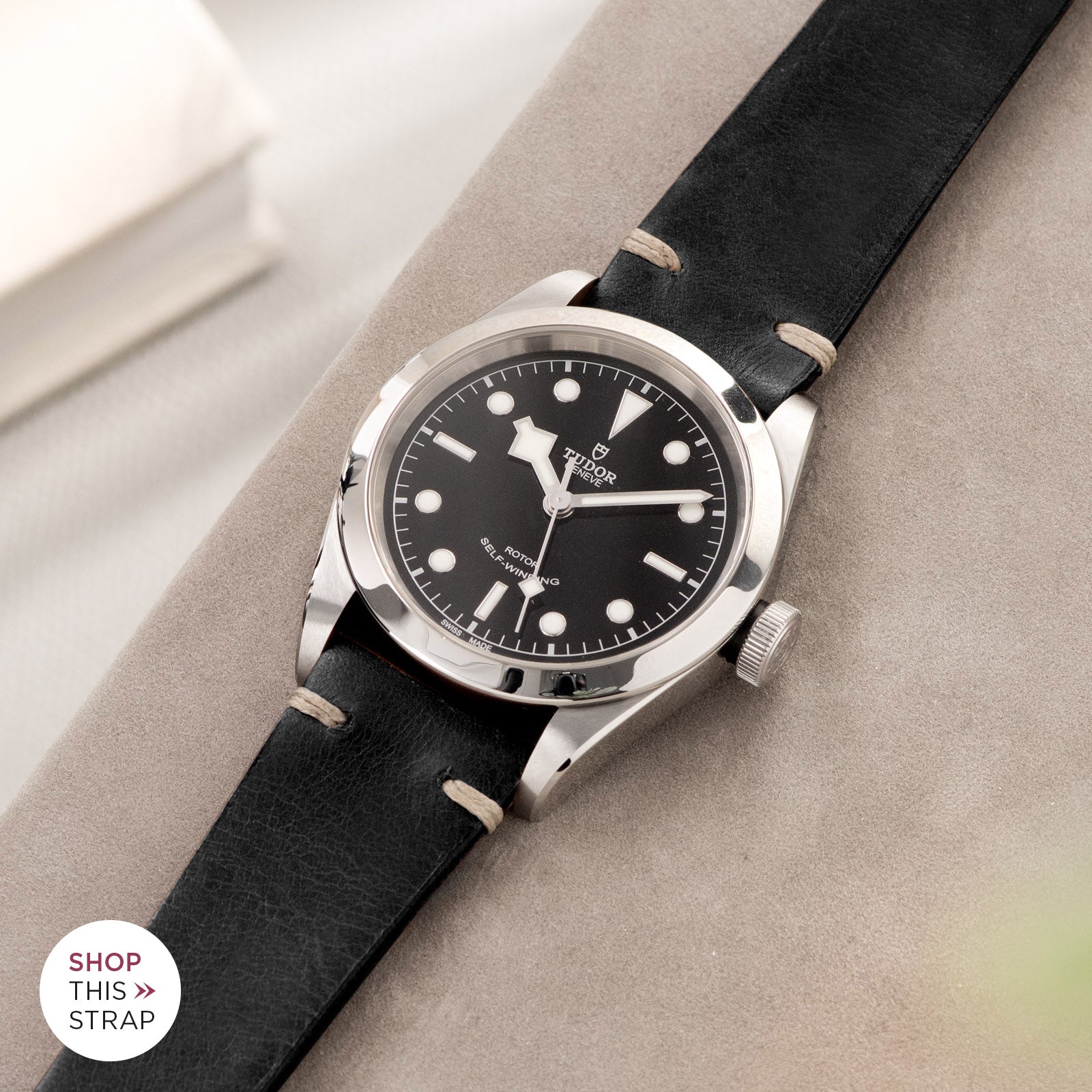 Bulang and Sons_Strap Guide_The Tudor Black Bay 41_Black Leather Watch Strap