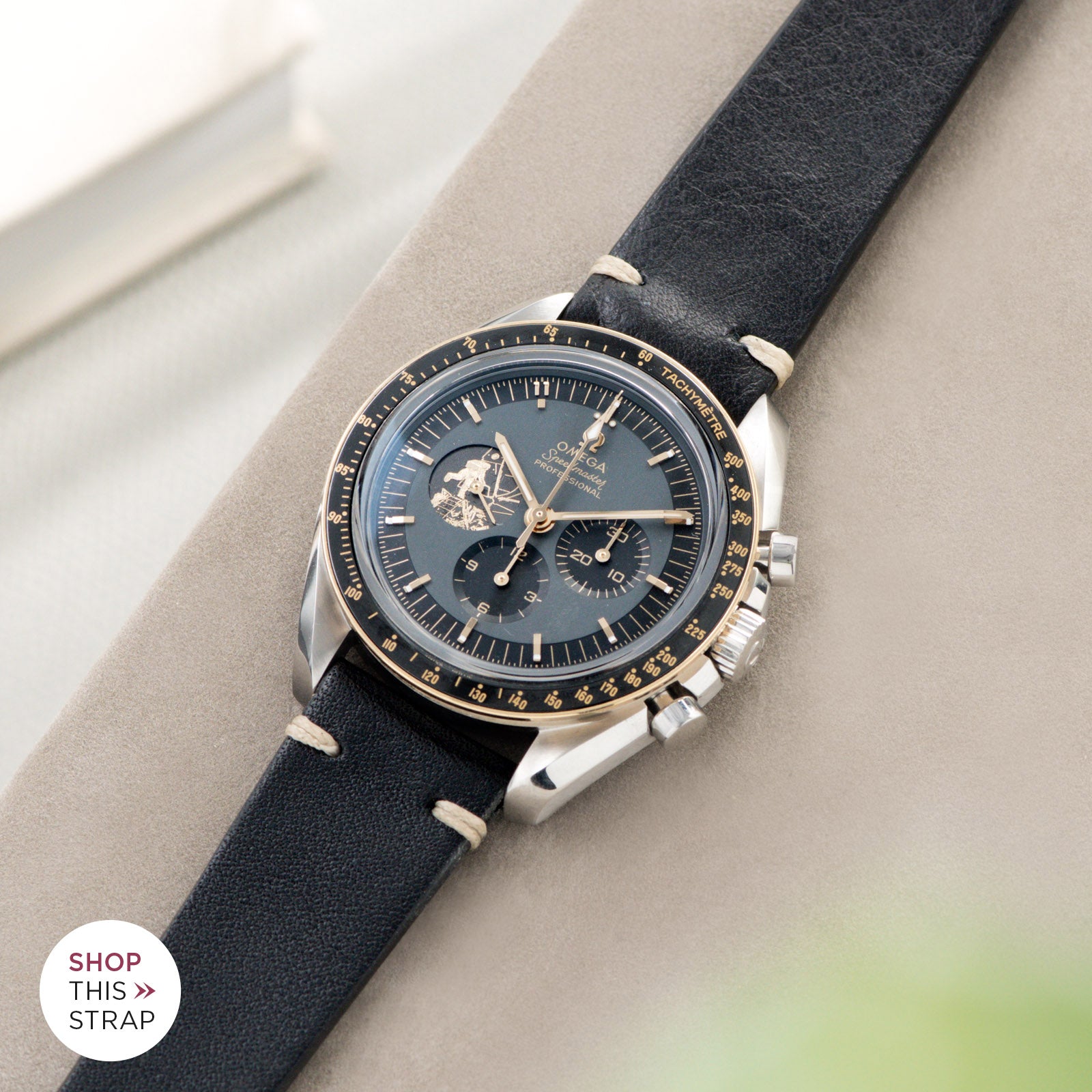 Bulang and Sons_Strap Guide_Omega Speedmaster Apollo 11 50TH Anniversary Watch_Black Leather Watch Strap