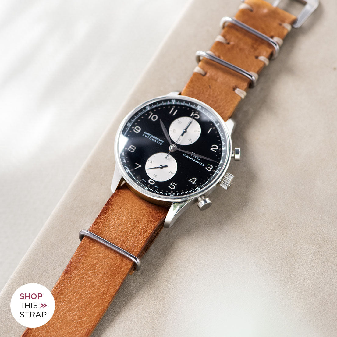 Bulang and Sons_Strap Guide_IWC-Portugieser_Caramel Brown Nato Leather Watch Strap